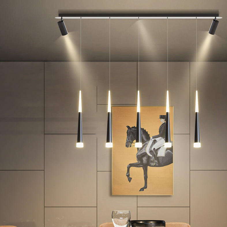 New Modern Metal Island Lighting Fixture LED Linear Chandelier Lights for Dining Room