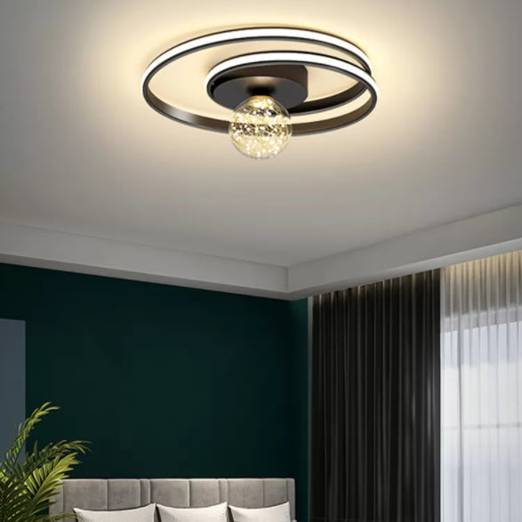 1-Light LED Metal Flush Mount Light Contemporary Slim Flush Ceiling Light for Bedroom