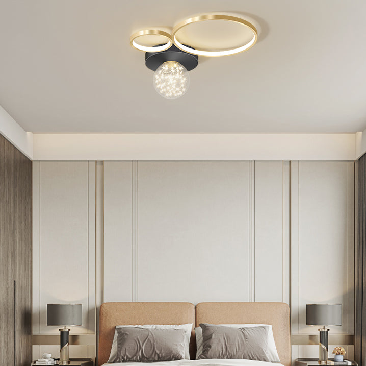 Nieuwe Moderne LED Metalen Flush Licht 1-Licht Zwart Flush Mount Plafond Licht voor Woonkamer