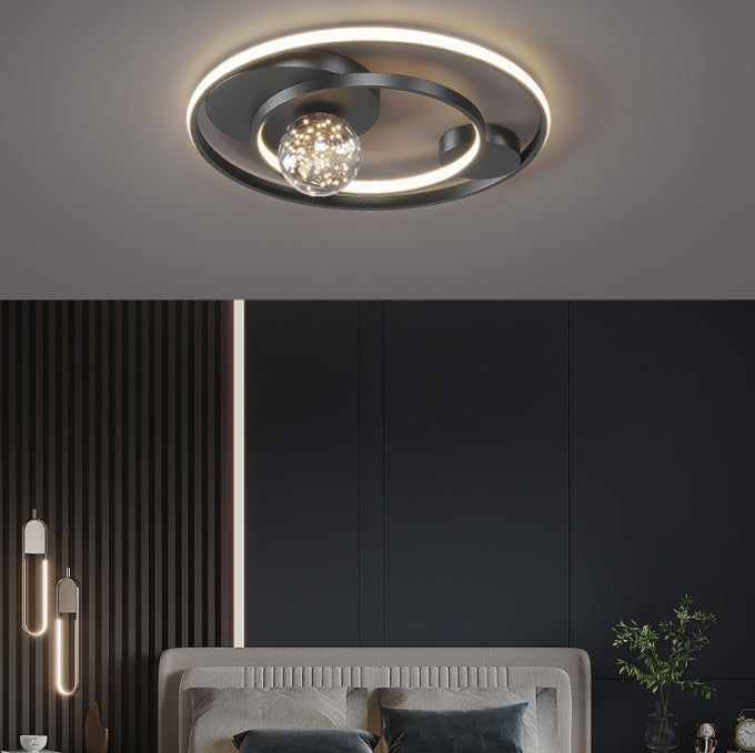 Contemporary 1-Light LED Flush Ceiling Light Metal Circle Ceiling Light Fixture for Bedroom
