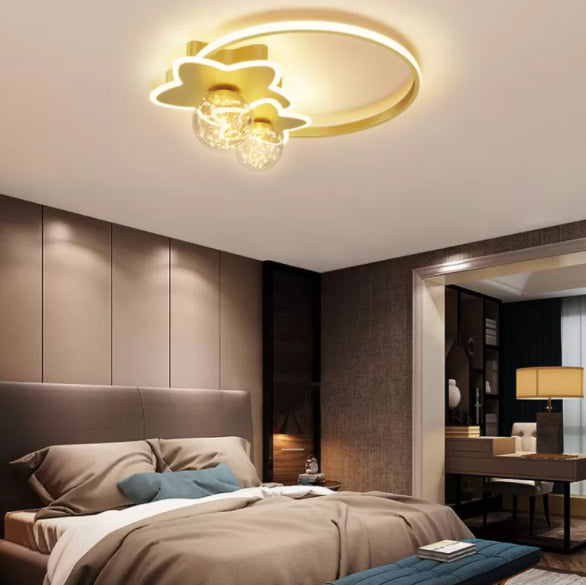 Style contemporain DEL Metal LED Flush Light Fixture Star Ceiling Flush Mount for Bedroom