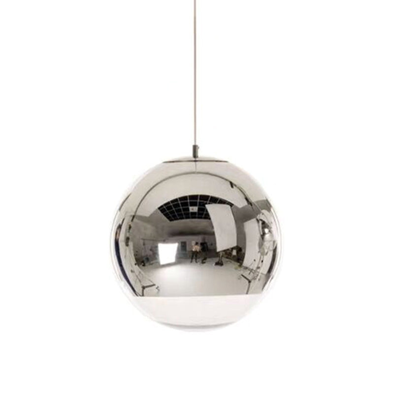 1 Light Glass Pendant Ceiling Lights Modern Spherical Hanging Ceiling Lights for Dining Room