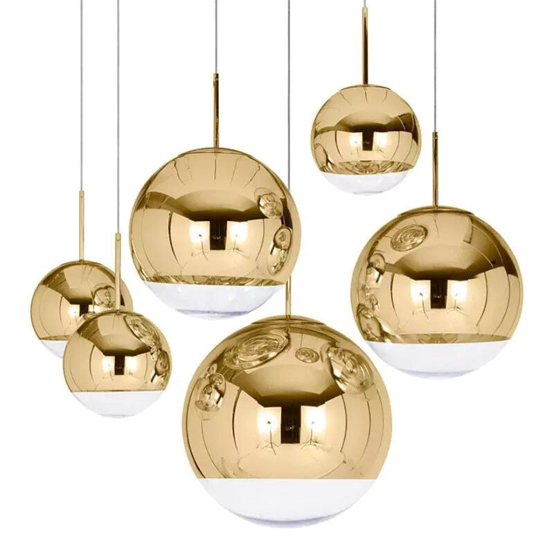 1 Light Glass Pendant Ceiling Lights Modern Spherical Hanging Ceiling Lights for Dining Room