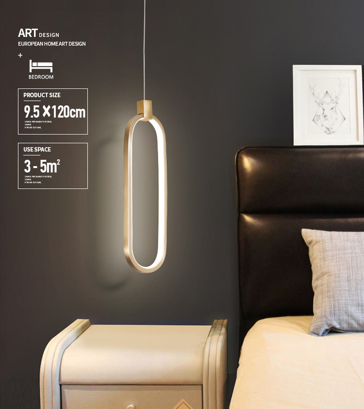 Gold längliches LED -Anhänger Licht im modernen prägnanten Stil Aluminium hängen Licht mit Silikonschatten