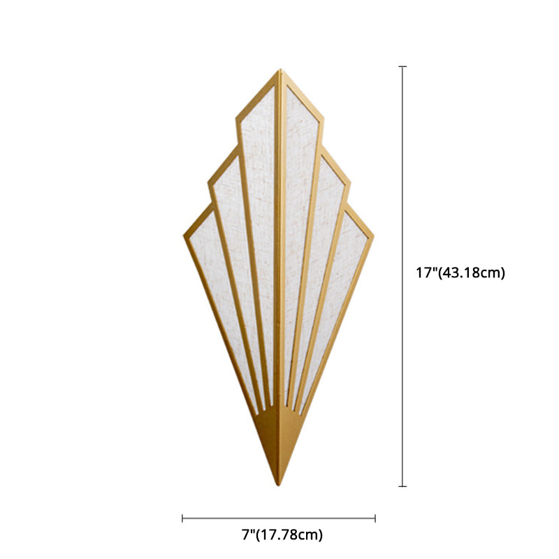 Post-modern Style Metal Geometric Wall Lamp Creative Fabric Shade Wall Mount Light in Electroplated Gold