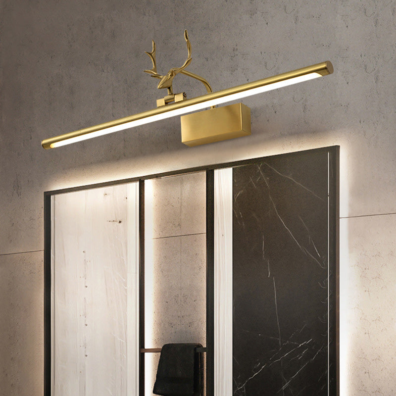 Kopergouden LED -wandwandeling in moderne creatieve stijl acryl lineair wandlicht met gewei decoratie