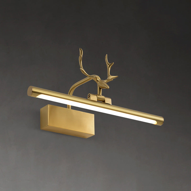 Kopergouden LED -wandwandeling in moderne creatieve stijl acryl lineair wandlicht met gewei decoratie