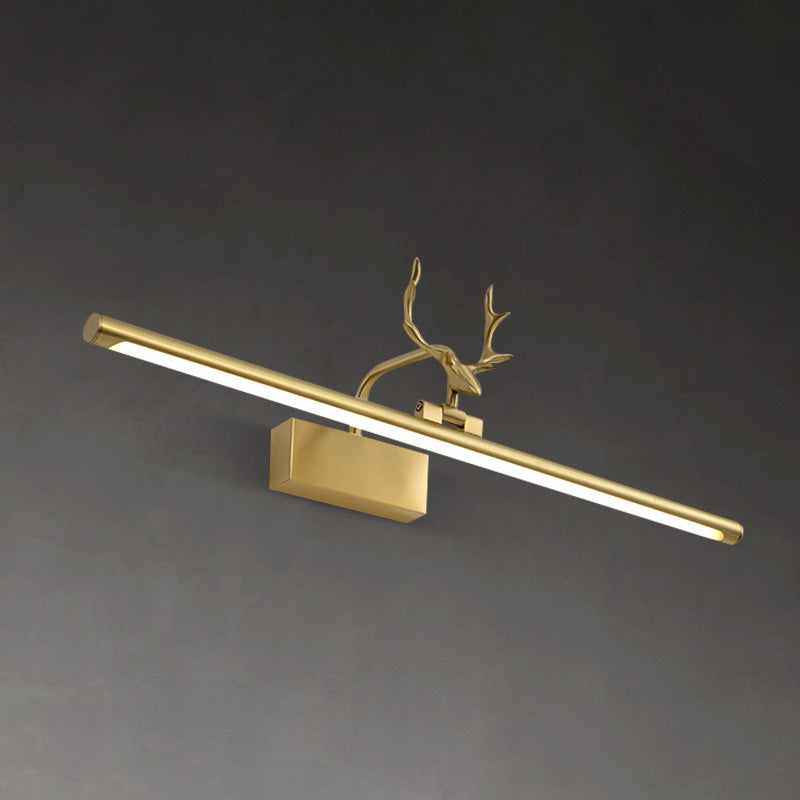 Kopergouden LED -wandwandeling in moderne creatieve stijl acryl lineair wandlicht met gewei decoratie