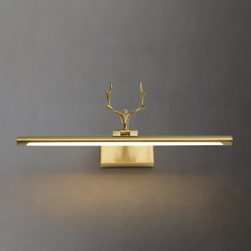 Kopergouden LED -wandwandeling in moderne creatieve stijl acryl lineair wandlicht met gewei decoratie