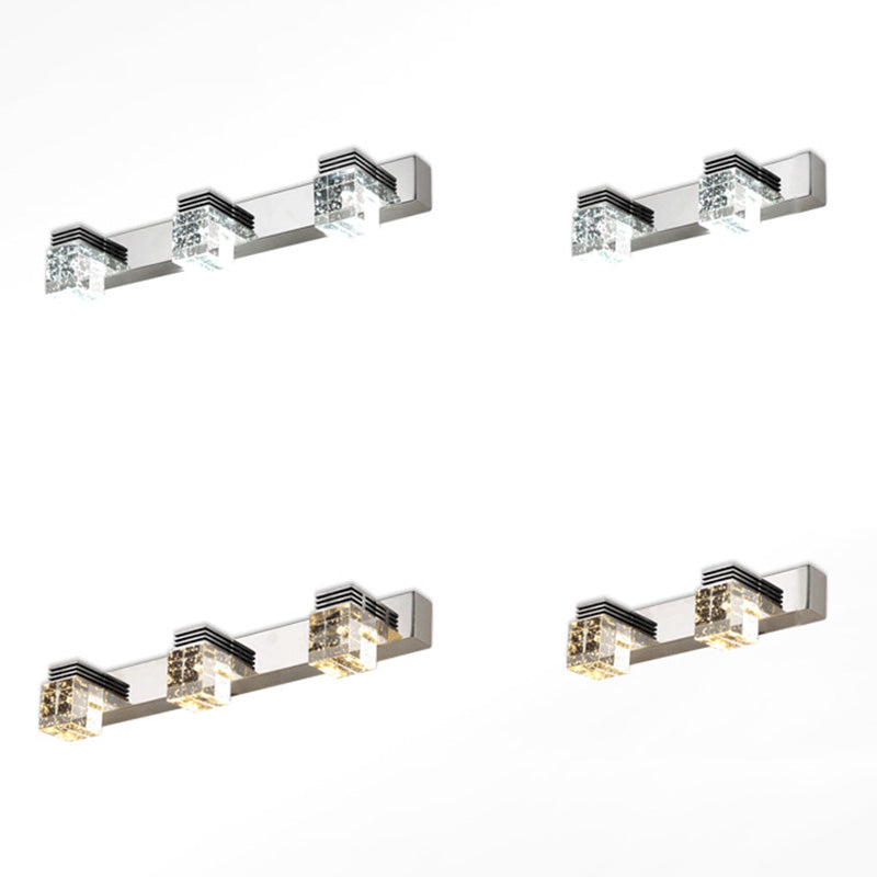 Quadratische Kristallwand montierte Waschtischleuchten moderne Waschtischbeleuchtung für Badezimmer