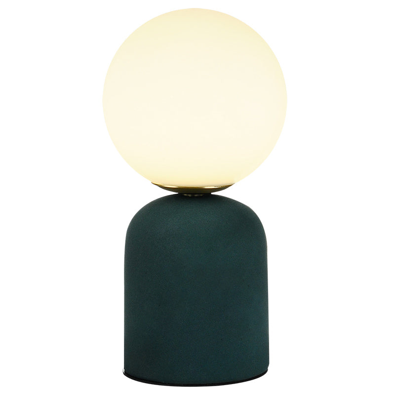 11,8 "in altezza lampada da tavolo a led in stile moderno Globe Glass Shade Ceramics Ceramics Base Light per camera da letto