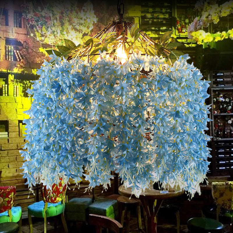 Cluster di fiori in stile Nordico Appedisci un ciondolo di illuminazione decorativa con catena sospesa regolabile