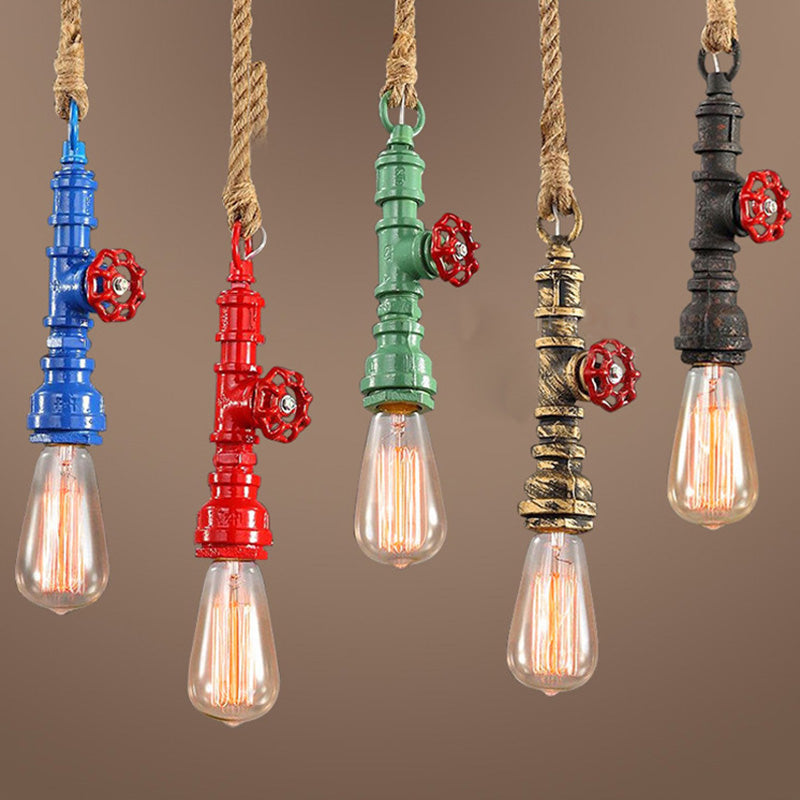 5-kleuren optionele industriële stijl hangende lichte creatieve waterpijp modellering metalen verlichting hanger voor restaurant coffeeshop