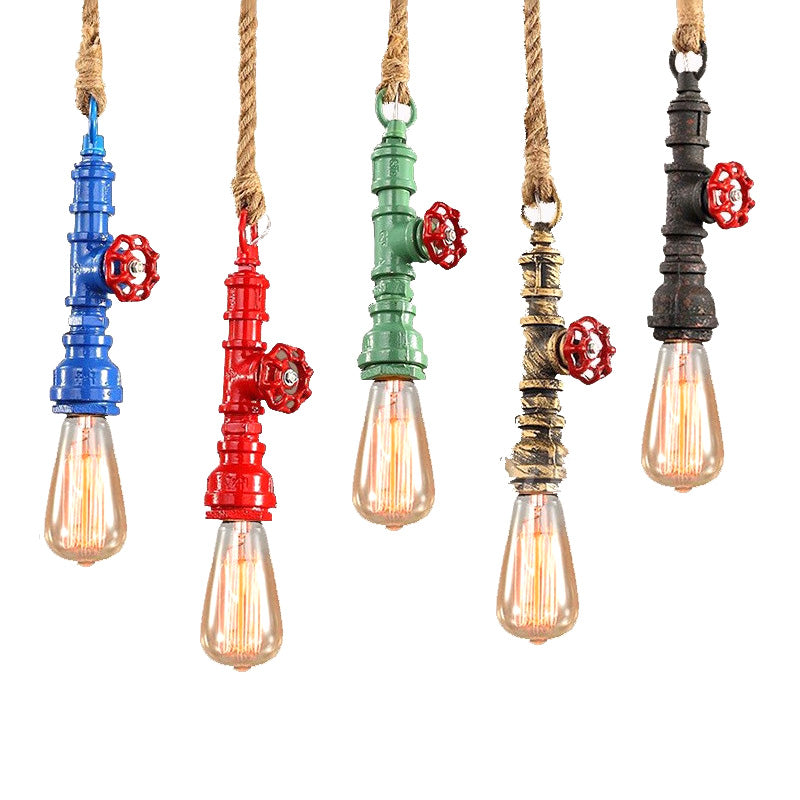 5-kleuren optionele industriële stijl hangende lichte creatieve waterpijp modellering metalen verlichting hanger voor restaurant coffeeshop