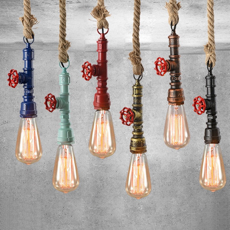 5-kleuren optionele industriële stijl hangende lichte creatieve waterpijp modellering metalen verlichting hanger voor restaurant coffeeshop