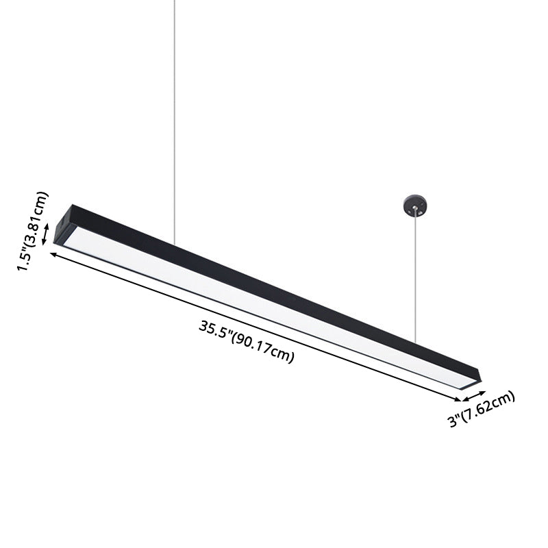 Luce del soffitto a sospensione di metallo rettangolare Modern Aione per l'illuminazione a sospensione per ufficio