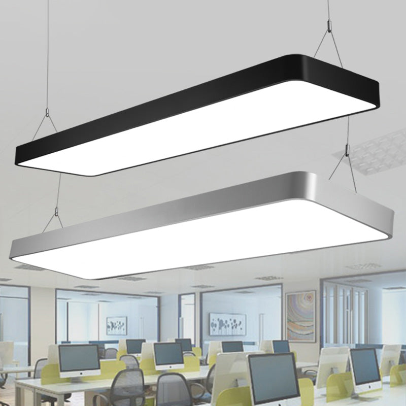 Rechthoekig metaalhangend plafondlicht Minimalistische hanglampverlichting voor kantoor