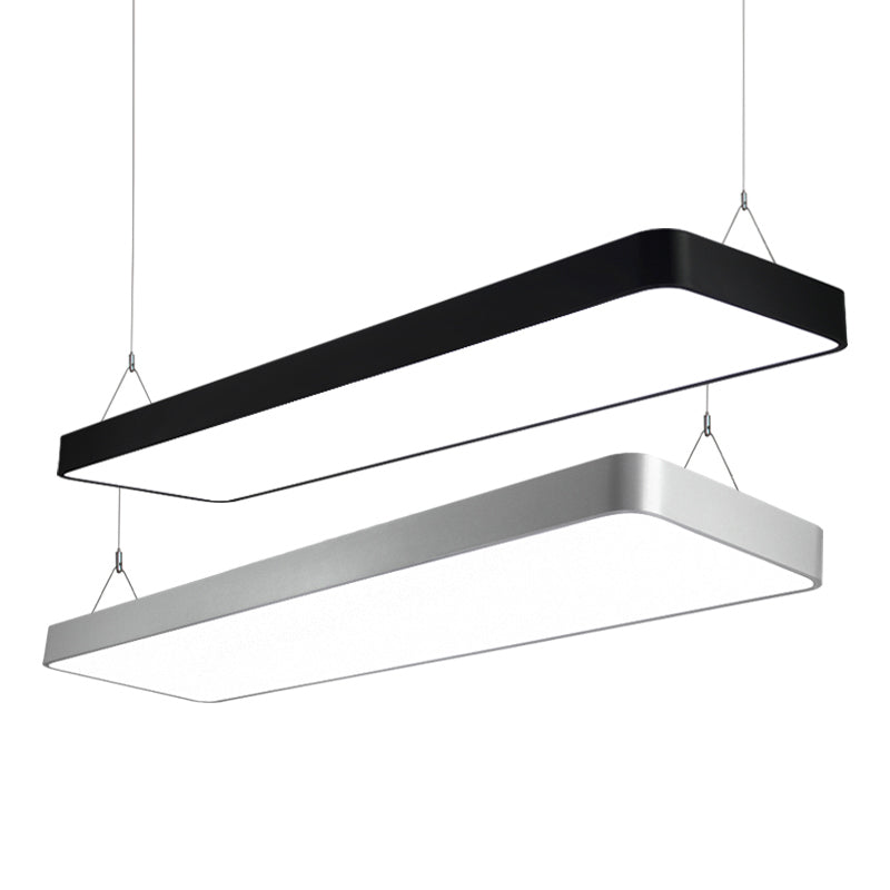 Rechthoekig metaalhangend plafondlicht Minimalistische hanglampverlichting voor kantoor