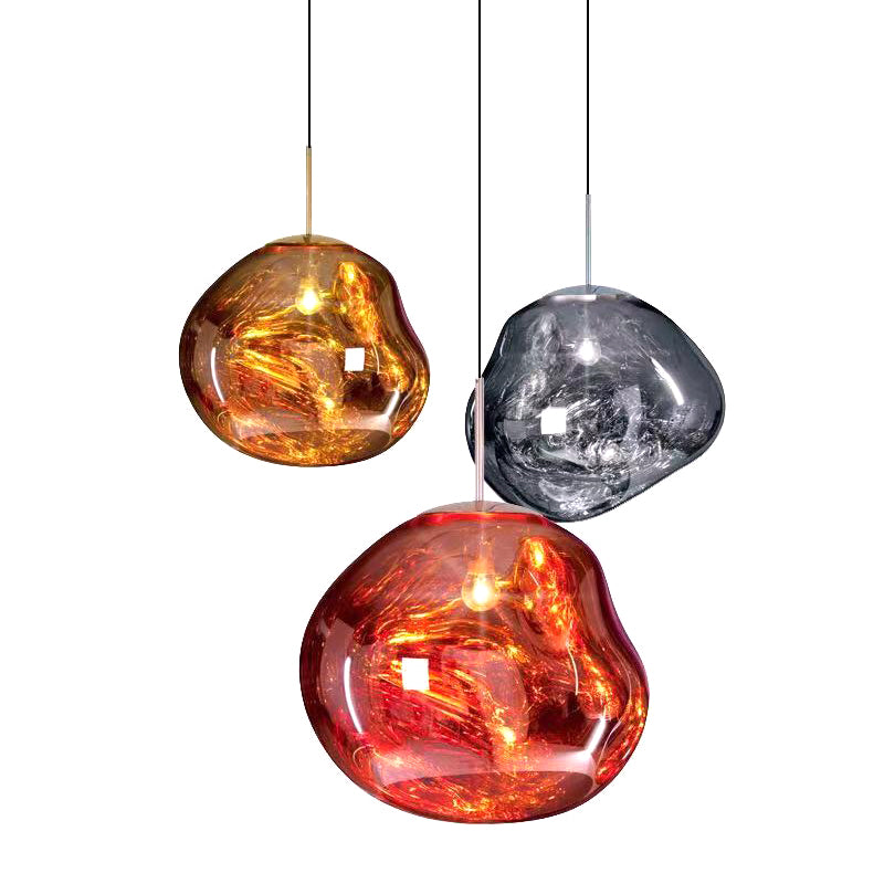 1 Light Glass Pendant Ceiling Lights Modern Orb Hanging Ceiling Lights for Dining Room