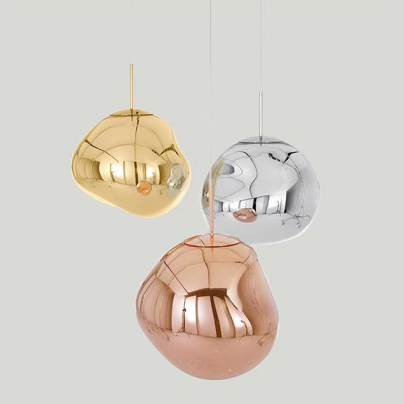 1 Light Glass Pendant Ceiling Lights Modern Orb Hanging Ceiling Lights for Dining Room