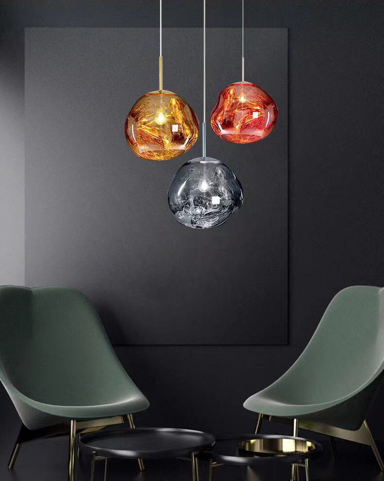 1 Light Glass Pendant Ceiling Lights Modern Orb Hanging Ceiling Lights for Dining Room