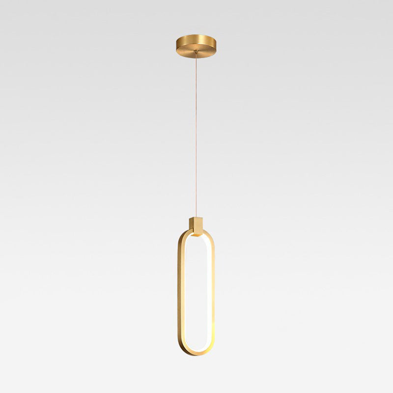 Luce a ciondolo a LED in alluminio in moderno gel di silice in stile conciso luce oblunga per camera da letto