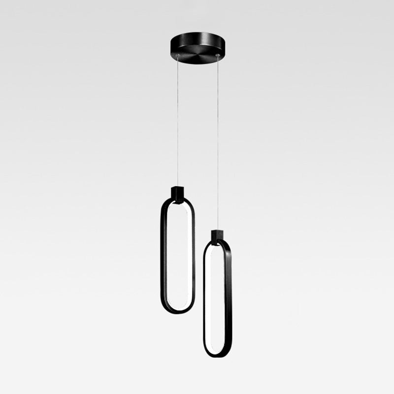 Luce a ciondolo a LED in alluminio in moderno gel di silice in stile conciso luce oblunga per camera da letto