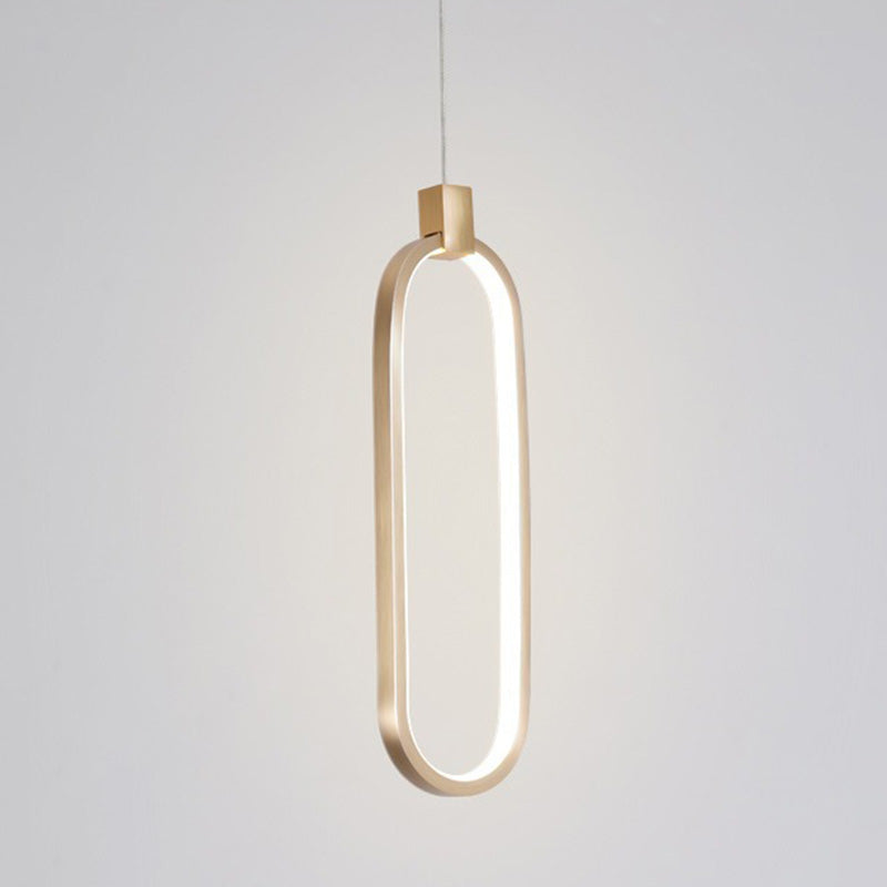 Luce a ciondolo a LED in alluminio in moderno gel di silice in stile conciso luce oblunga per camera da letto