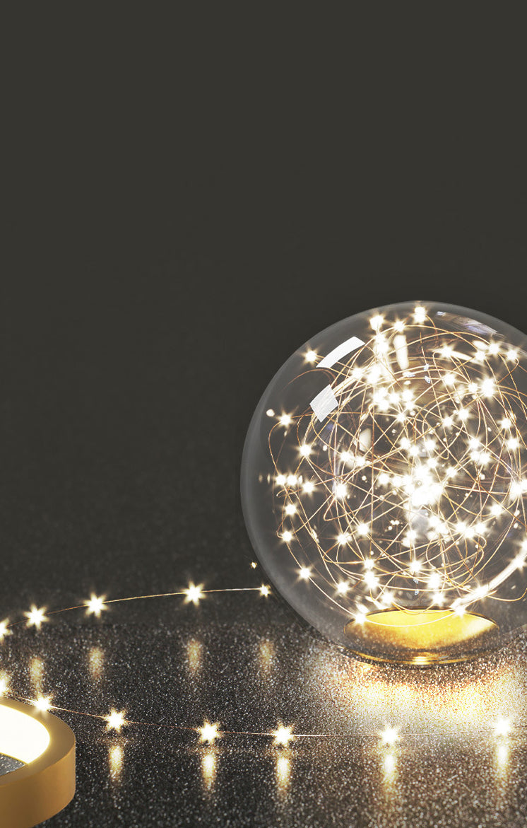 Minimalismo, círculos geométricos nórdicos, luz LED de techo, bola de cristal transparente, cadena de luces LED, accesorio de iluminación para sala de estar