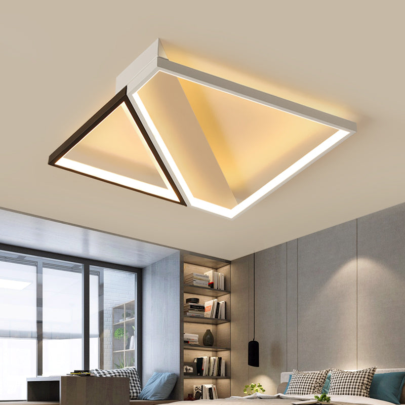 Wit minimalisme LED-inbouw vierkante kubus metalen plafondlamp voor slaapkamer