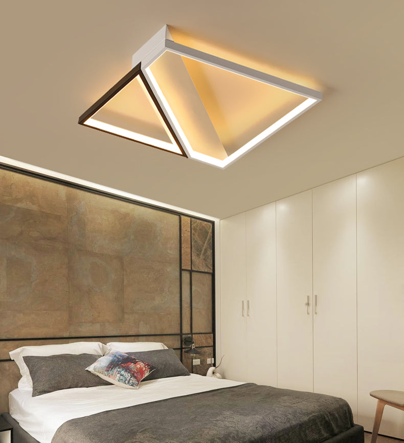 Wit minimalisme LED-inbouw vierkante kubus metalen plafondlamp voor slaapkamer