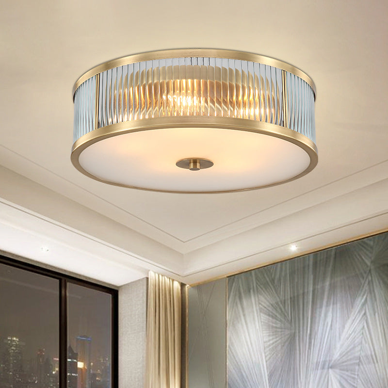 Glass Drum Flush Mount Ceiling Light Fixture Traditional Bedroom Flush Mount Lighting Fixtures