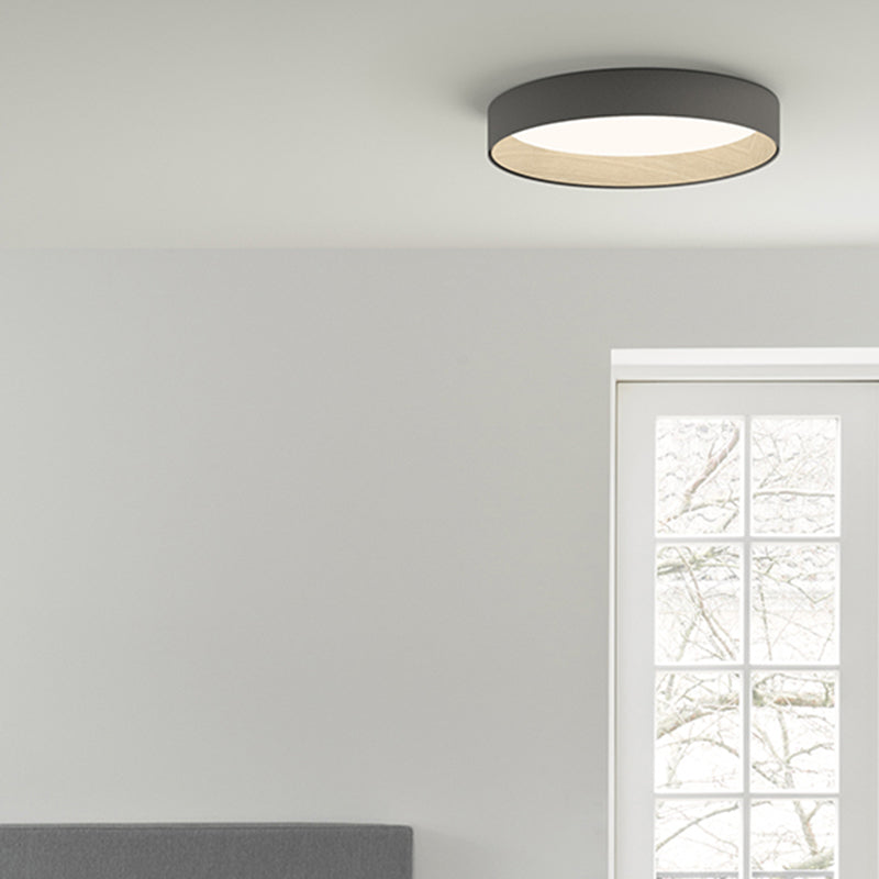 Minimalism Aluminum LED Ceiling Mounted Light Cylinder 1-Light Flush Light for Living Room