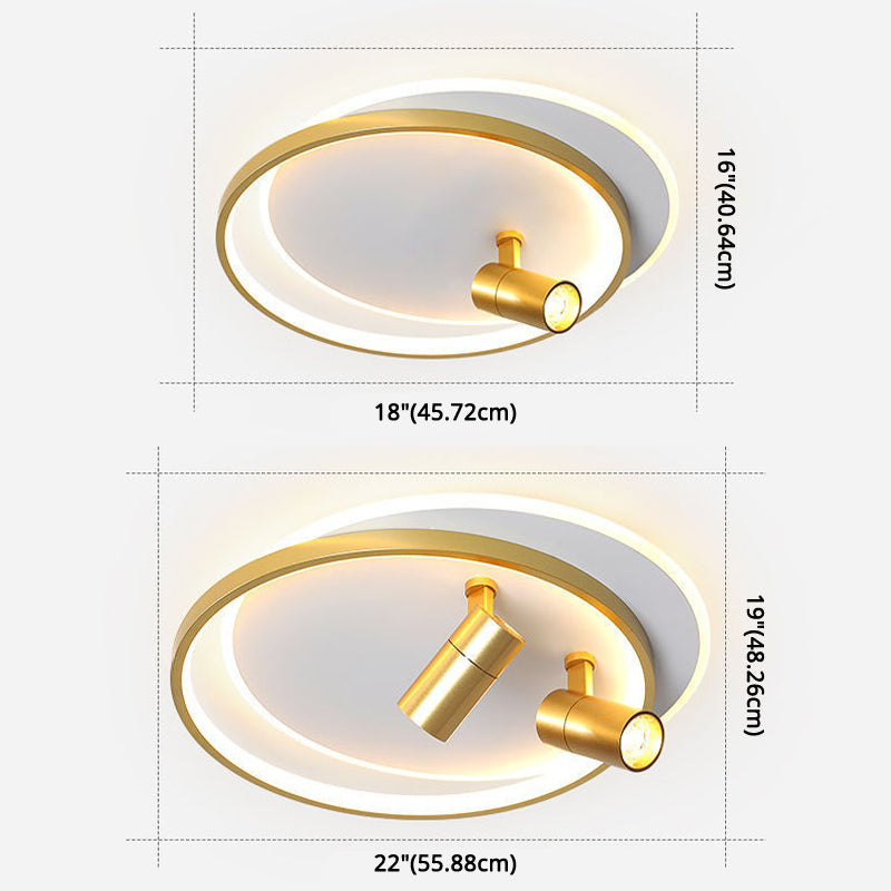Bague métallique Semi-Flush Ceiling Light Fixtures Modern Bedroom Semi Flush Light Fixtures