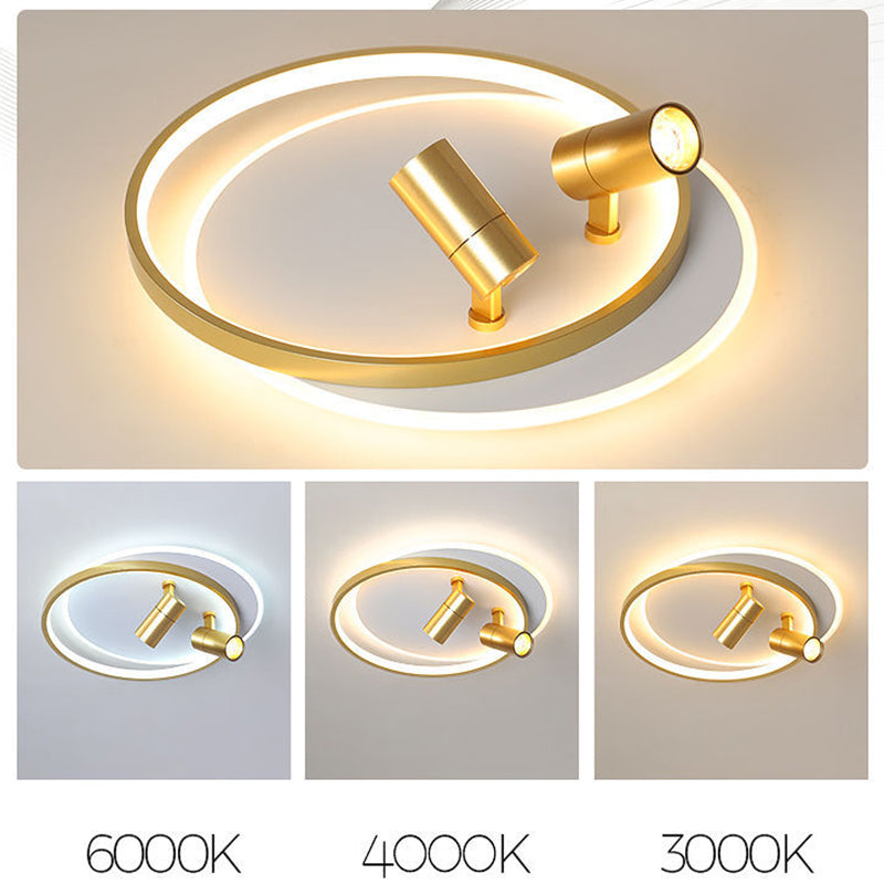 Bague métallique Semi-Flush Ceiling Light Fixtures Modern Bedroom Semi Flush Light Fixtures