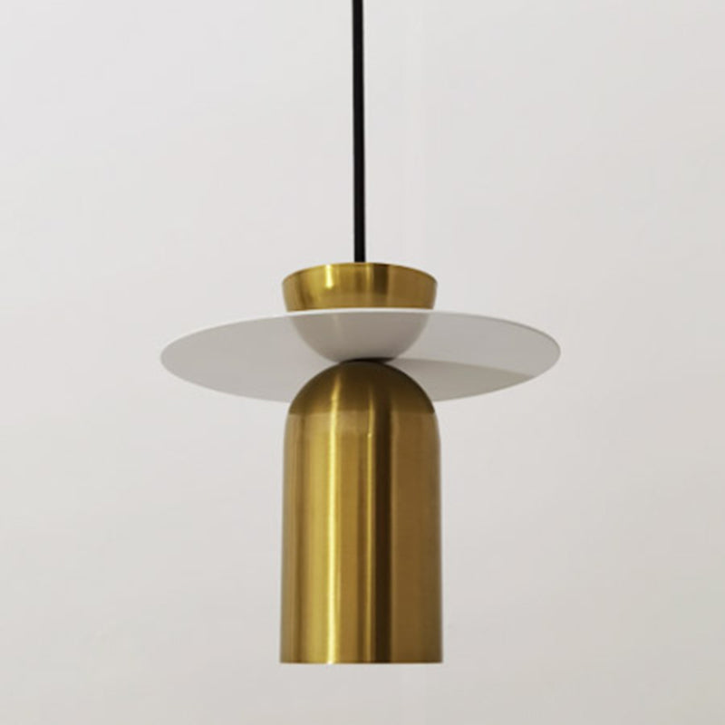 Zylindrische kleine Anhängerlampe postmoderne Metall 1 Kopf Esszimmer Deckenleuchte