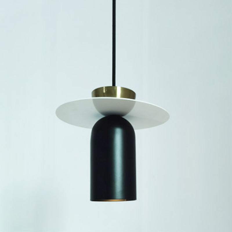 Zylindrische kleine Anhängerlampe postmoderne Metall 1 Kopf Esszimmer Deckenleuchte
