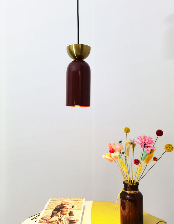 Zylindrische kleine Anhängerlampe postmoderne Metall 1 Kopf Esszimmer Deckenleuchte