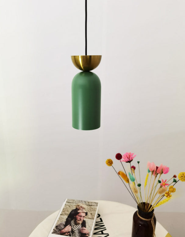 Zylindrische kleine Anhängerlampe postmoderne Metall 1 Kopf Esszimmer Deckenleuchte