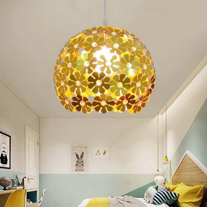 Lámpara colgante de globo dorado iluminación colgante de aluminio posmoderna para restaurante