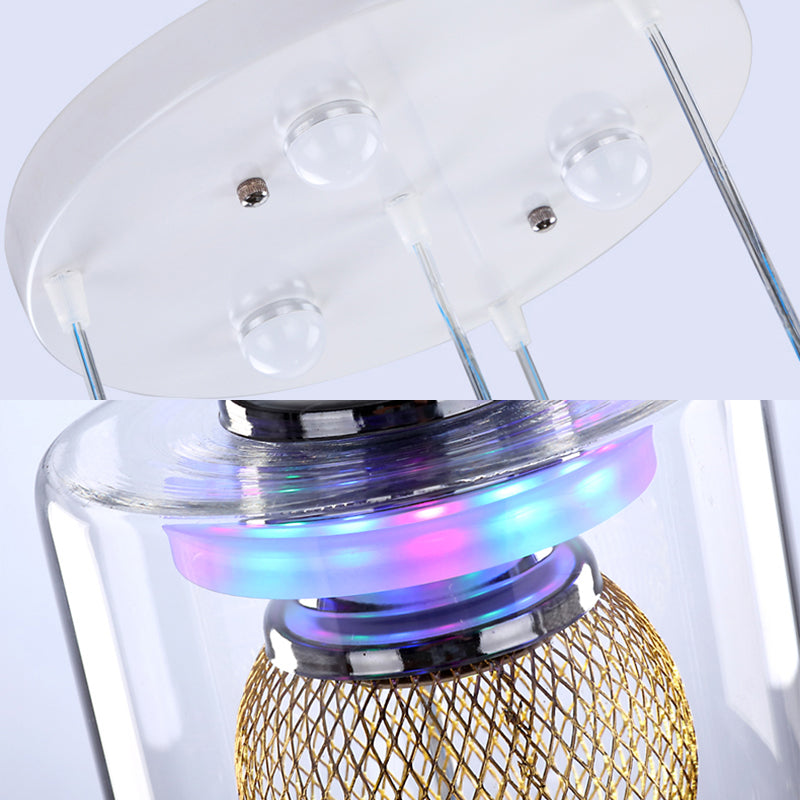 Moderne cilindrische hanglamp Licht bevestiging helder glas eetkamer ophanging licht in zilver