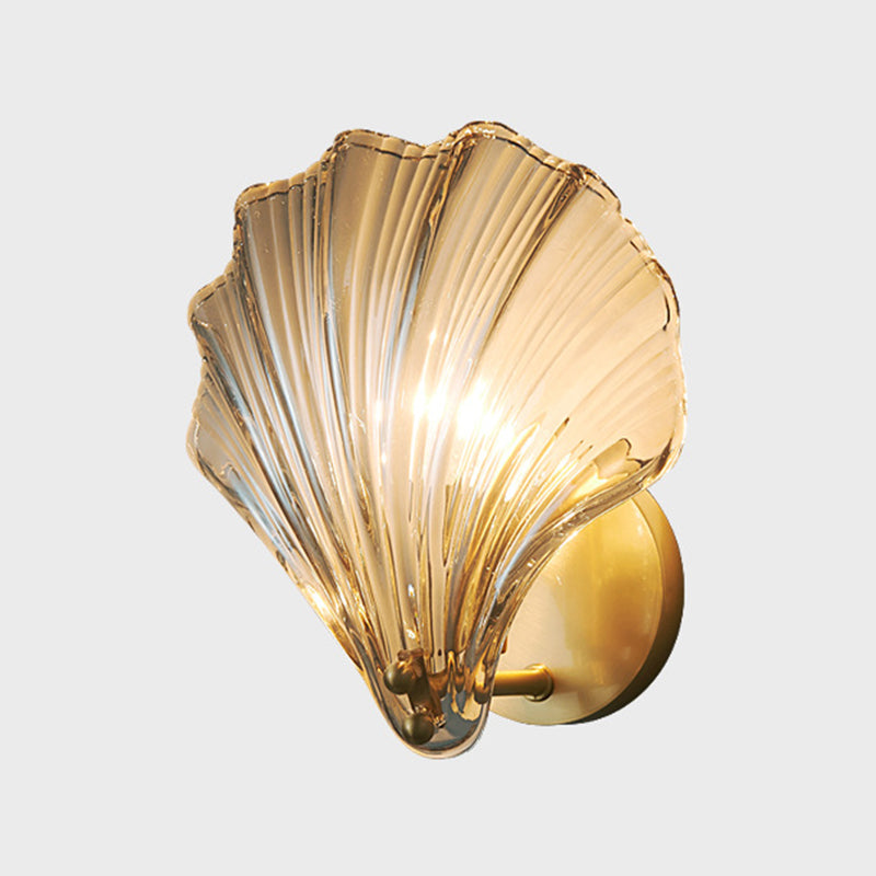 Shell Glass Wall Mount Light Fixture Minimalist-Style Wall Mounted Light Fixture