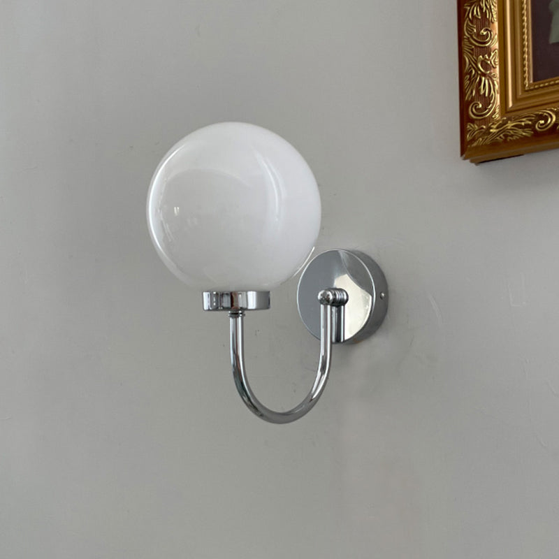 Glass Spherical Wall Lighting Fixture Contemporary Style Wall Mounted Light Fixture