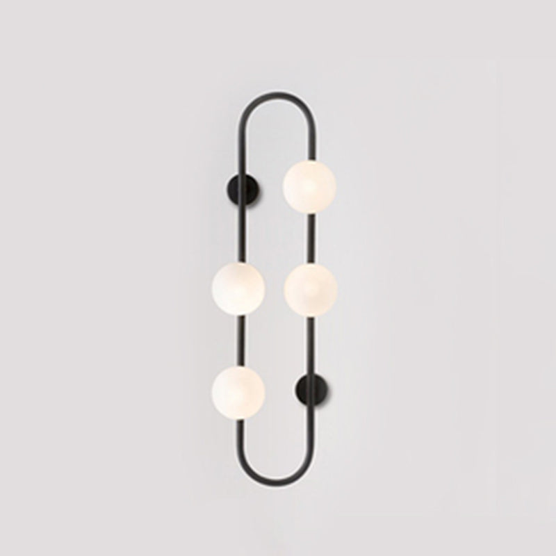 Contemporary Style Balls Sconce Light Fixture Glass Living Room Wall Light Fixture