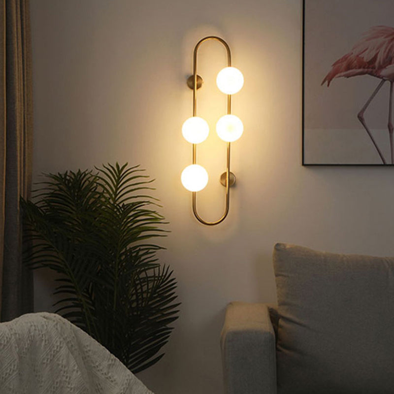 Contemporary Style Balls Sconce Light Fixture Glass Living Room Wall Light Fixture