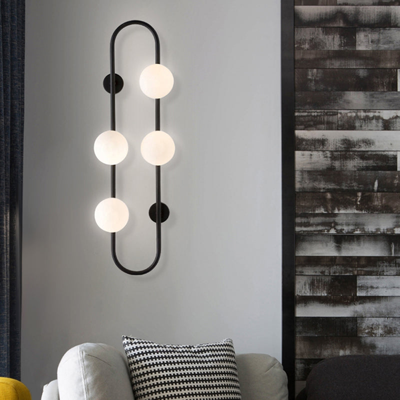 Contemporary Style Balls Sconce Light Fixture Glass Living Room Wall Light Fixture