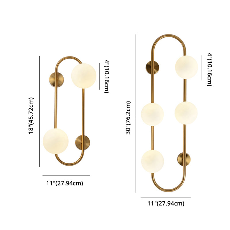 Contemporary Style Balls Sconce Light Fixture Glass Living Room Wall Light Fixture
