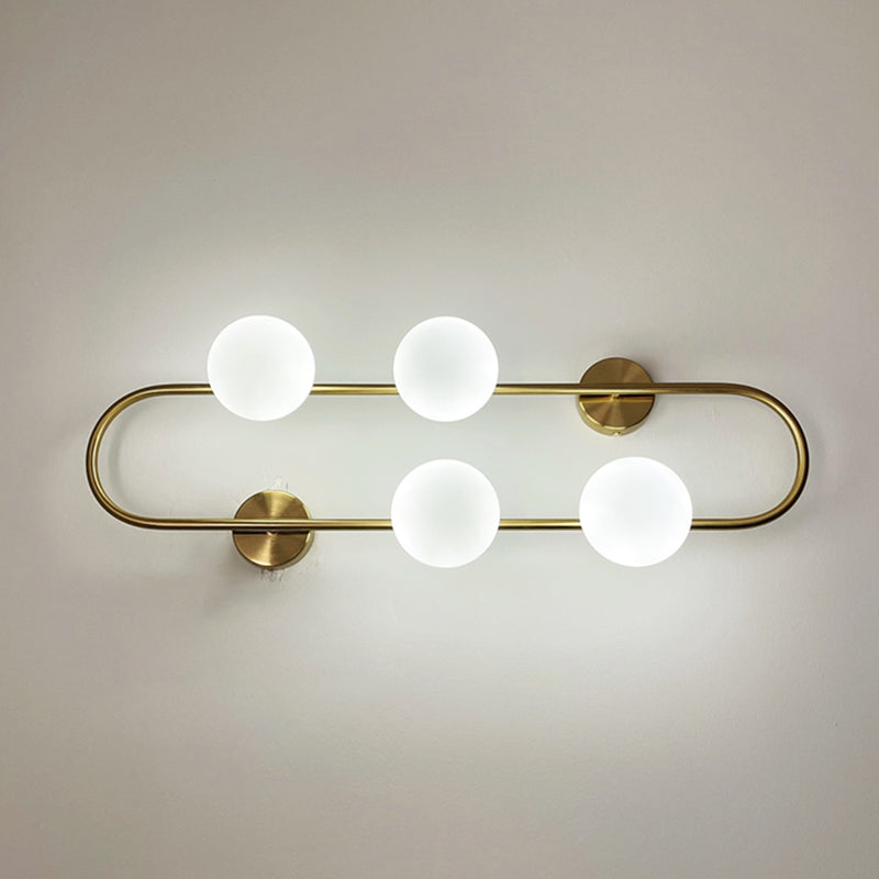 Contemporary Style Balls Sconce Light Fixture Glass Living Room Wall Light Fixture