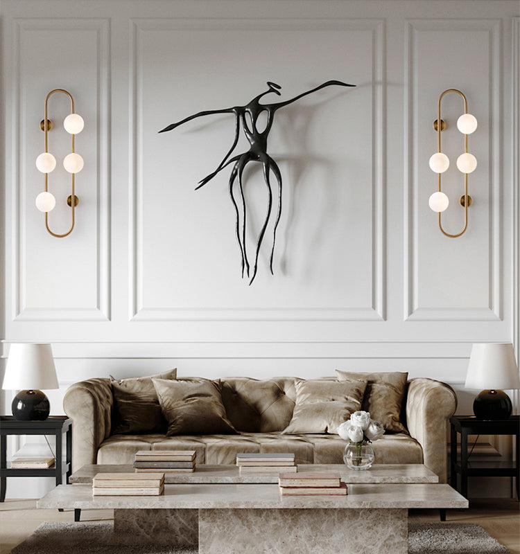 Contemporary Style Balls Sconce Light Fixture Glass Living Room Wall Light Fixture