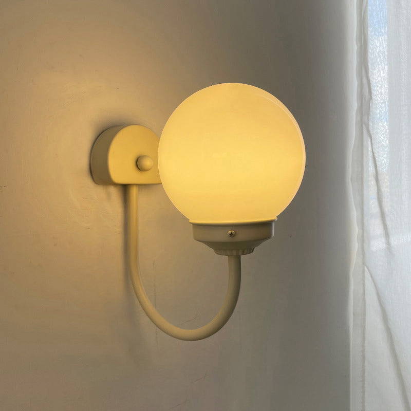 Global Sconce Light Fixture Contemporary Style Glass White Wall Mount Light Fixture